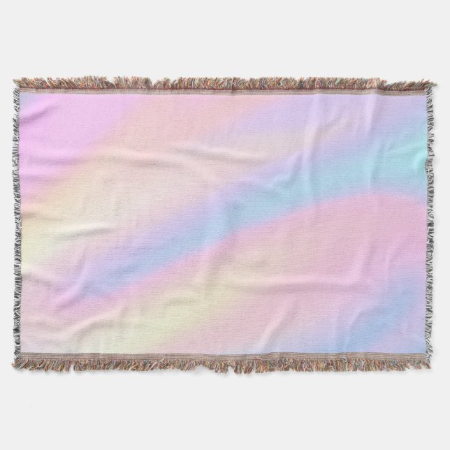 Trendy Unique pastel Pink Blue abstract waves Filt (Framsidan)