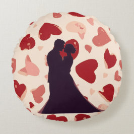 Trendy Valentine Day Round Pillow Rund Kudde