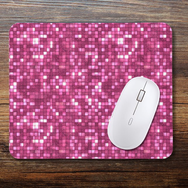 Trendy Valentine Hot Pink Disco Style Square Musmatta (Skapare uppladdad)