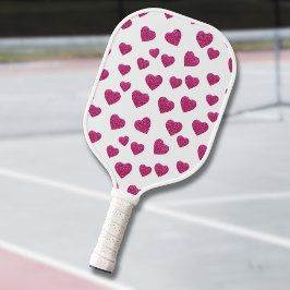 Trendy Valentine Pink Glitter Hearts on White