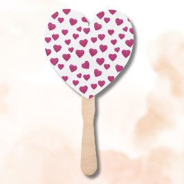 Trendy Valentine Pink Glitter Hearts on White