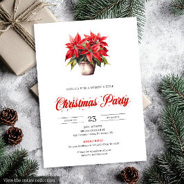 Trendy Watercolor Christmas Flowers Holiday Invite Inbjudningar