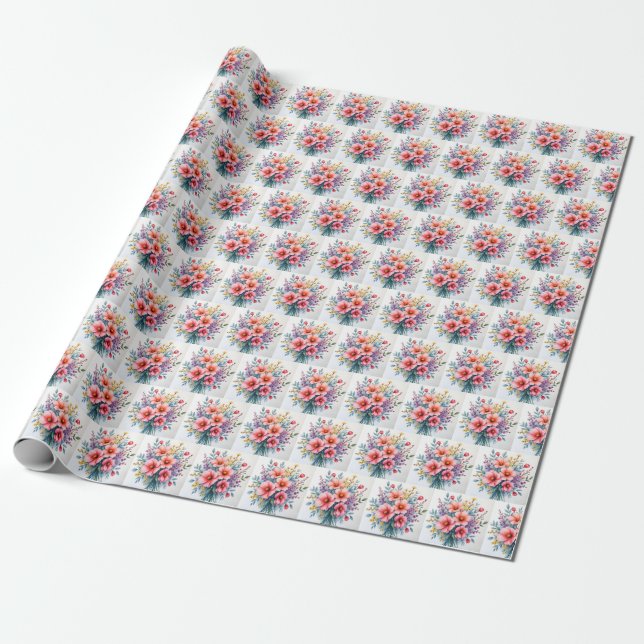 Trendy Wildflowers Beautiful Luxury Collection Presentpapper (Utrullad)