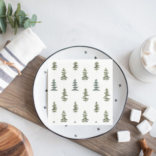 Trendy Winter Christmas Tree Pattern Napkins Pappersservett