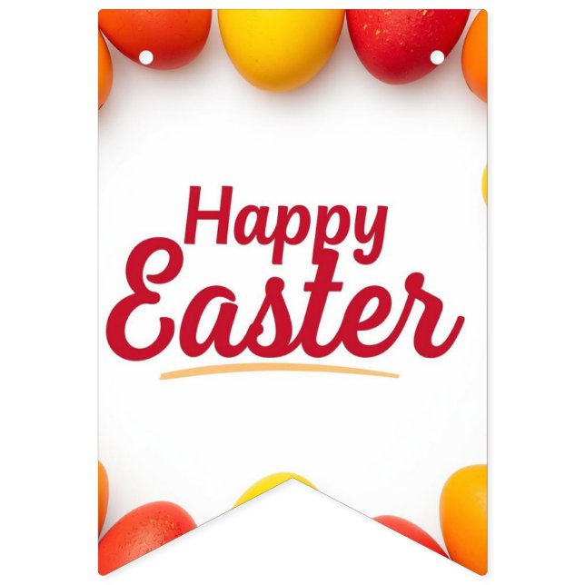 Trendy Yellow & Orange Easter Eggs Pattern Paper P Vimplar (Andra flaggan)