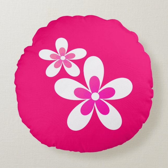 Trent Färg rosa ,ro, Rund Kudde (Framsidan)