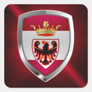 Trento Mettalic Emblem Fyrkantigt Klistermärke