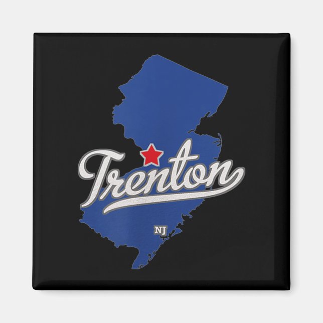 Trenton New Jersey Nj Map  Magnet (Framsidan)