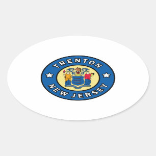 Trenton New jersey Ovalt Klistermärke