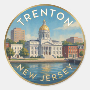 Trenton New Jersey Revolutionär Resa Runt Klistermärke