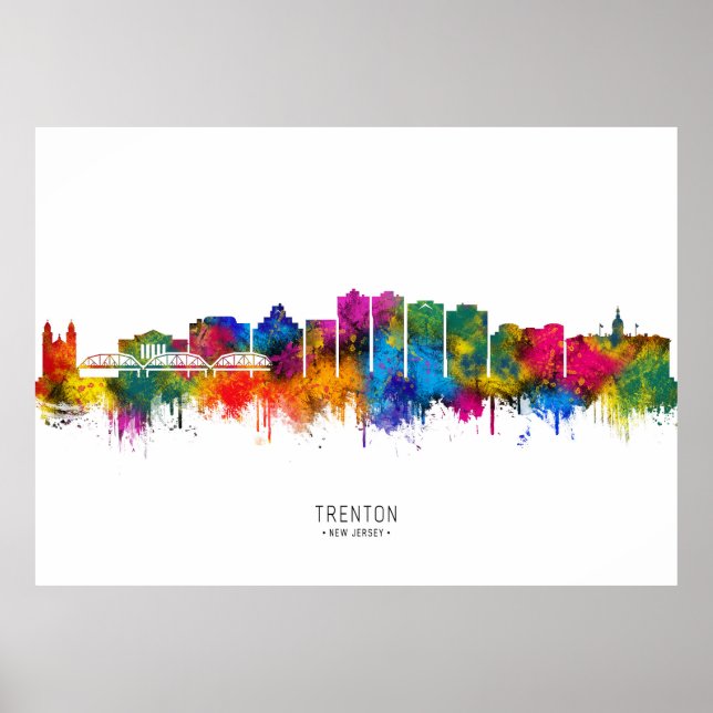 Trenton New Jersey Skyline Poster (Framsidan)