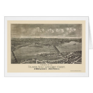 Trenton panorama- karta för NJ - 1900 Hälsningskort