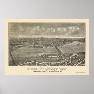 Trenton panorama- karta för NJ - 1900 Poster
