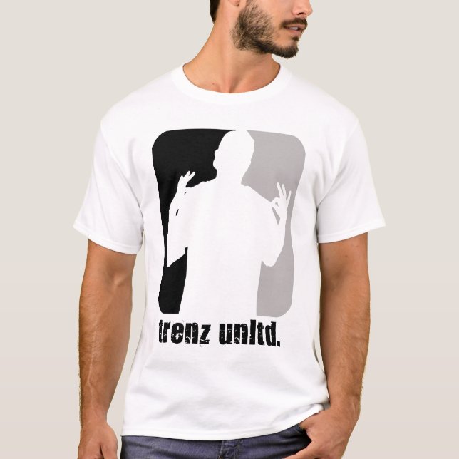 Trenz Unltd. - Svart- & grå färglogotypvit T Shirt (Framsida)