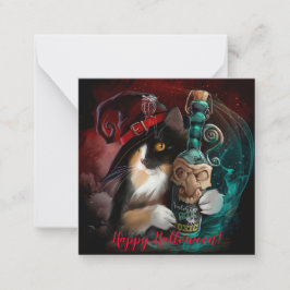 Trepassande kattguide och en flaska av valerian anteckningskort