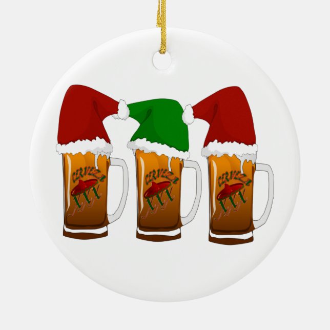 Tres Amigos jul Cerveza Julgransprydnad Keramik (Baksidan)