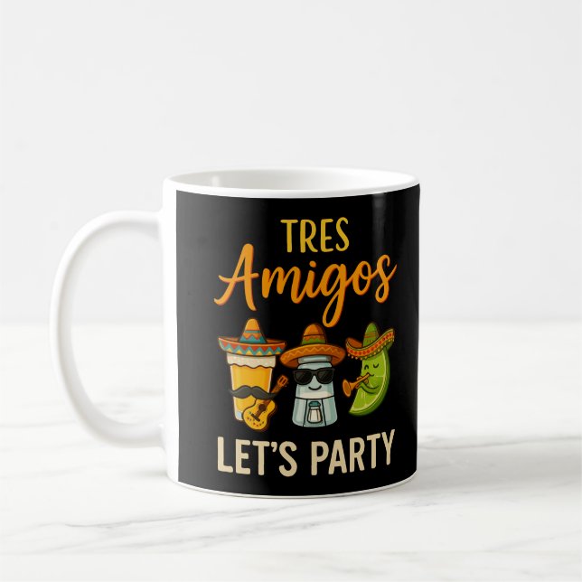 Tres Amigos Tequila Salt Lime Cinco De Mayo Kaffemugg (Vänster)