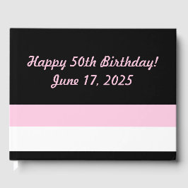 Très Chic Black, White och Rosa Rand Gästböcker