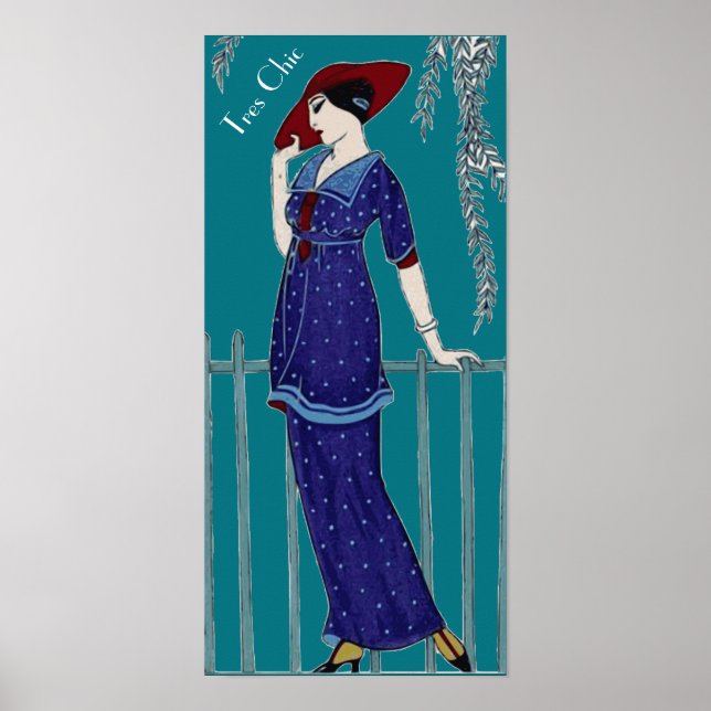 Tres Chic Fransk slogan Parisian 1920-talet mode Poster (Framsidan)