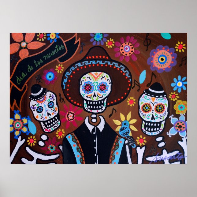 TRES MARIACHIS DAY OF THE DEAD POSTER (Framsidan)