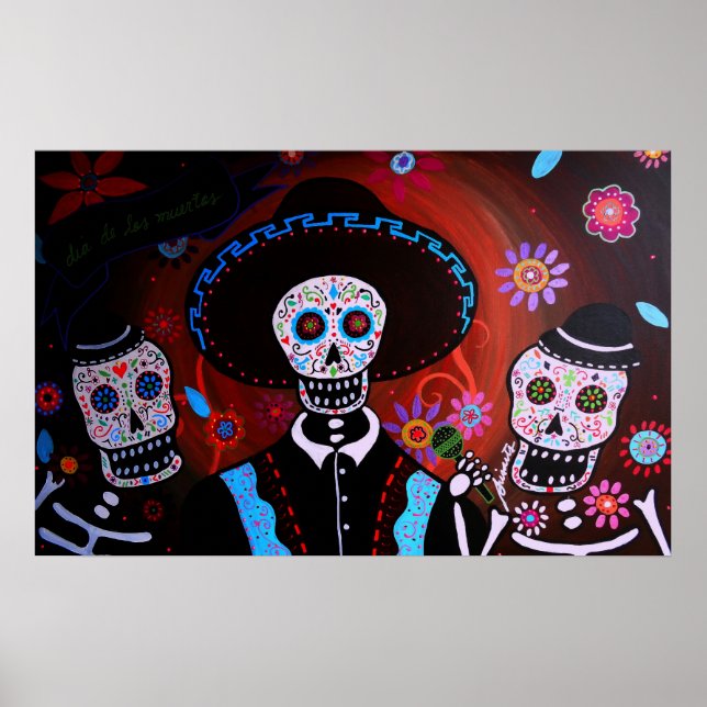 Tres mariachis day of the dead poster (Framsidan)