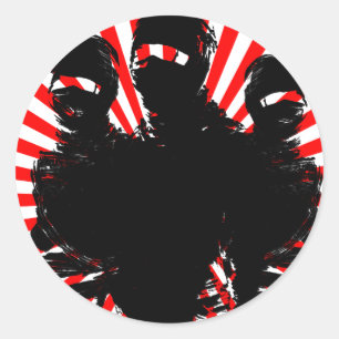Tres ninjas. runt klistermärke