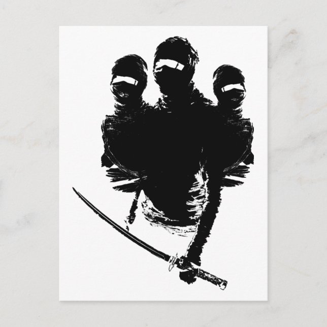 Tres ninjas. vykort (Framsida)