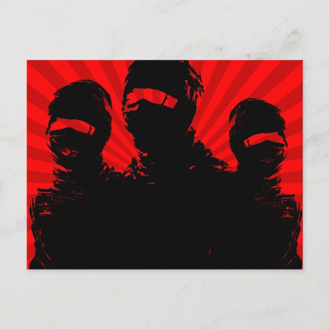 Tres ninjas. vykort (Framsida)