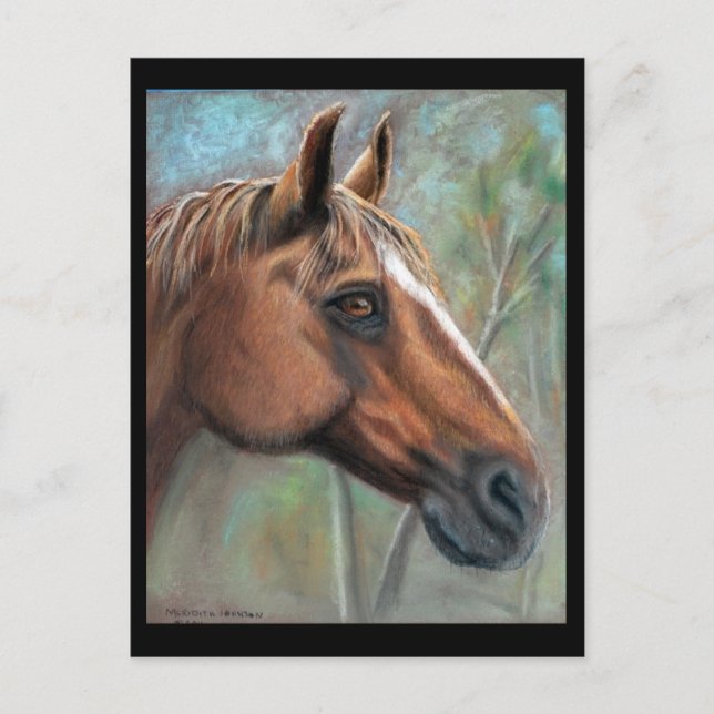 Tres Pastel porträtt-vykort Vykort (Framsida)