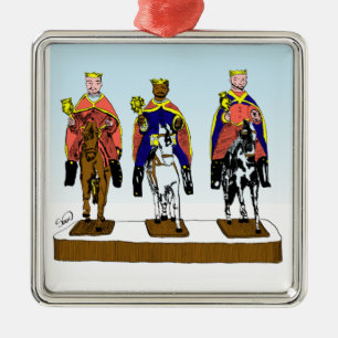 Tres Reyes Magos/ Three Wise Manar Julgransprydnad Metall