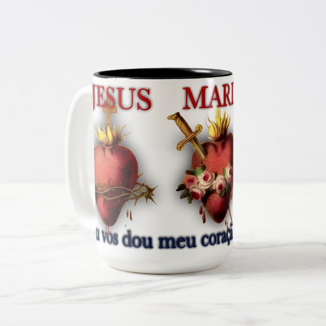 Três Sagrados Corações Två-Tonad Mugg (Framsida vänster)