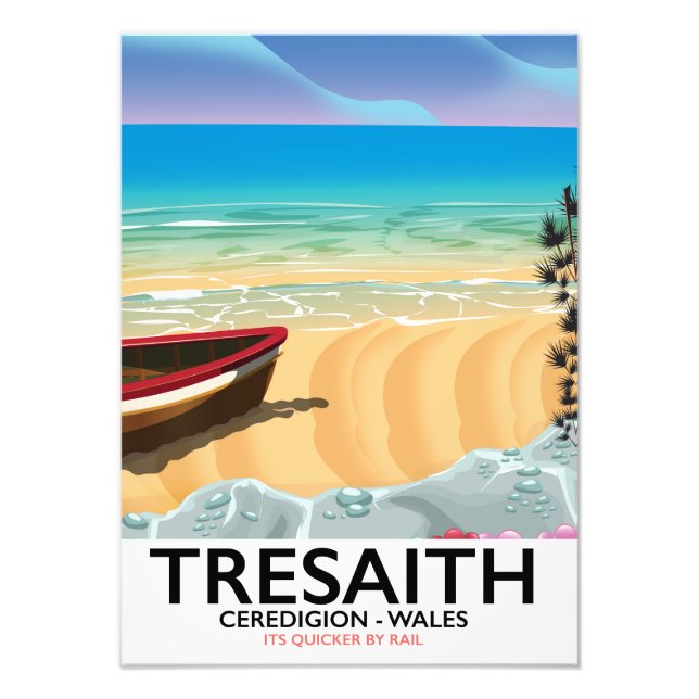 Tresaith, Ceredigion strand Wales havssida affisch Fototryck (Framsidan)