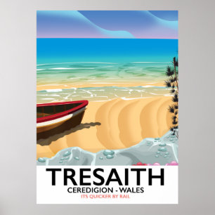 Tresaith, Ceredigion-stranden Wales poster