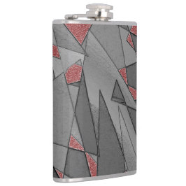 Tresidig råurklippning över röd bakgrund fickplunta