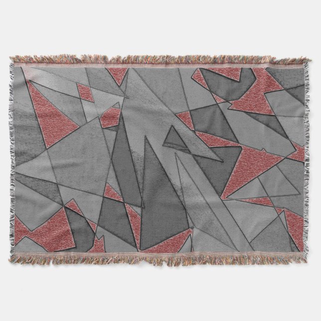 Tresidig råurklippning över röd bakgrund filt (Framsidan)