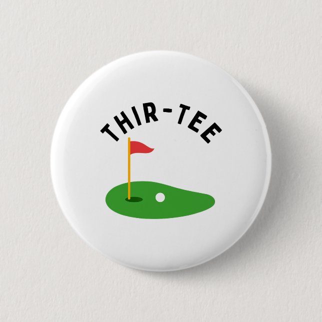 Trettio 30-års golf födelsedagsfest Trettioårs gol Knapp (Framsida)