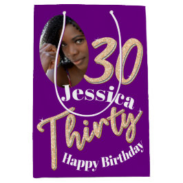 Trettio 30års födelsedag fotofaux guld silver lila