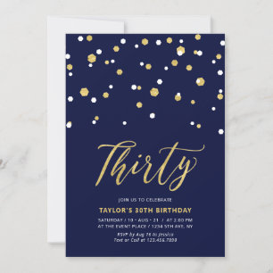 Trettio 30års födelsedag Party Inbjudningar