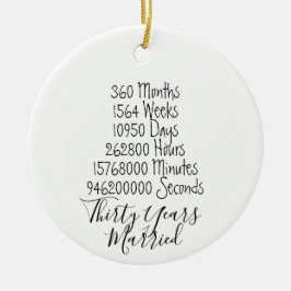 Trettio år Årsdag 30:e bröllop-jul Julgransprydnad Keramik