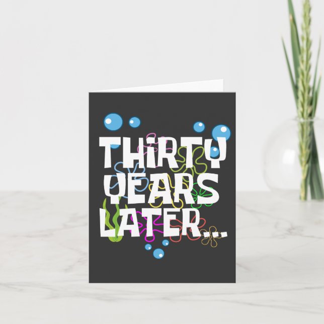 Trettio år senare, rolig 30-års födelsedagsfest kort (Framsida)