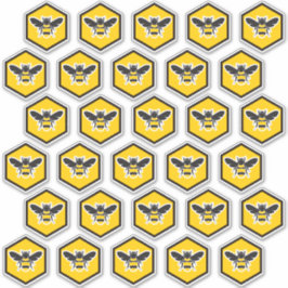 Trettio Bee Logotyp Lid Label Anpassningsbar-Click Klistermärken