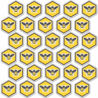 Trettio Bee Logotyp Lid Label Anpassningsbar-Click Klistermärken