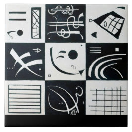 Trettio, biomorfisk abstraktion - Kandinsky Kakelplatta