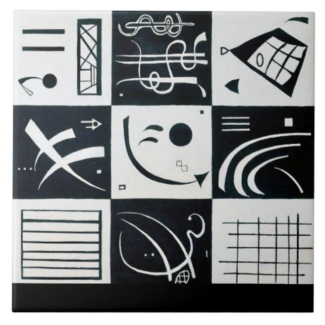 Trettio, biomorfisk abstraktion - Kandinsky Kakelplatta (Framsidan)
