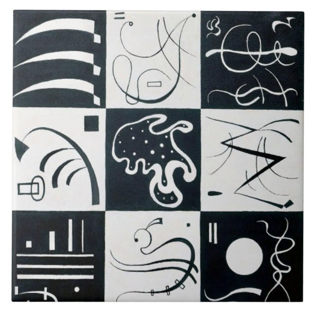 Trettio, biomorfisk abstraktion - Kandinsky Kakelplatta (Framsidan)