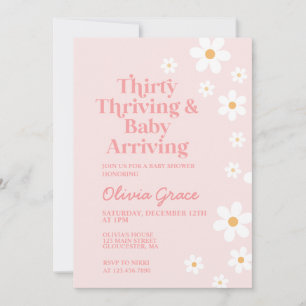 Trettio blomstrande Daisy Baby Shower-inbjudan Inbjudningar