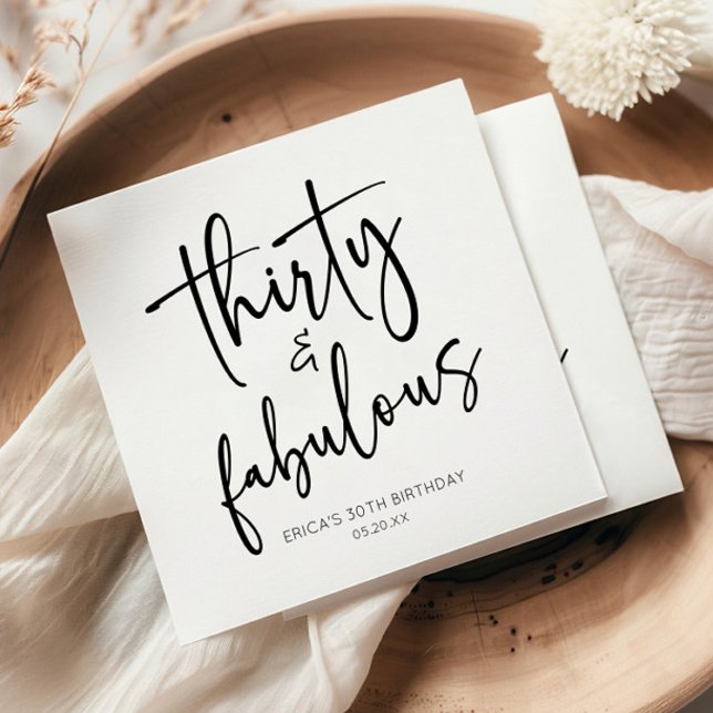 Trettio & Fabulous Minimalist 30års födelsedag Par Pappersservett (Skapare uppladdad)