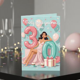 Trettio & Fabulous Modern Woman 30års födelsedag Kort