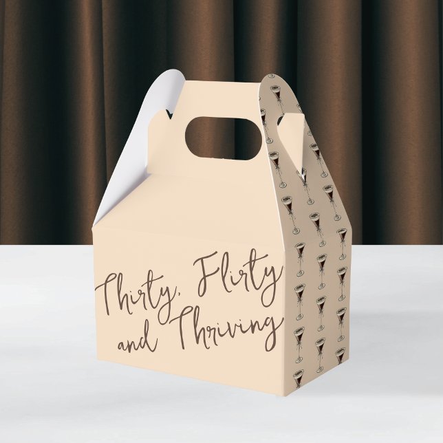 Trettio Flirty och Thriving Cocktail 30års födelse Presentaskar (Thirty Flirty and Thriving Cocktail 30th Birthday Favor Boxes)