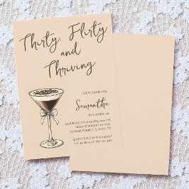 Trettio Flirty och Thriving Martini 30års födelsed Inbjudningar